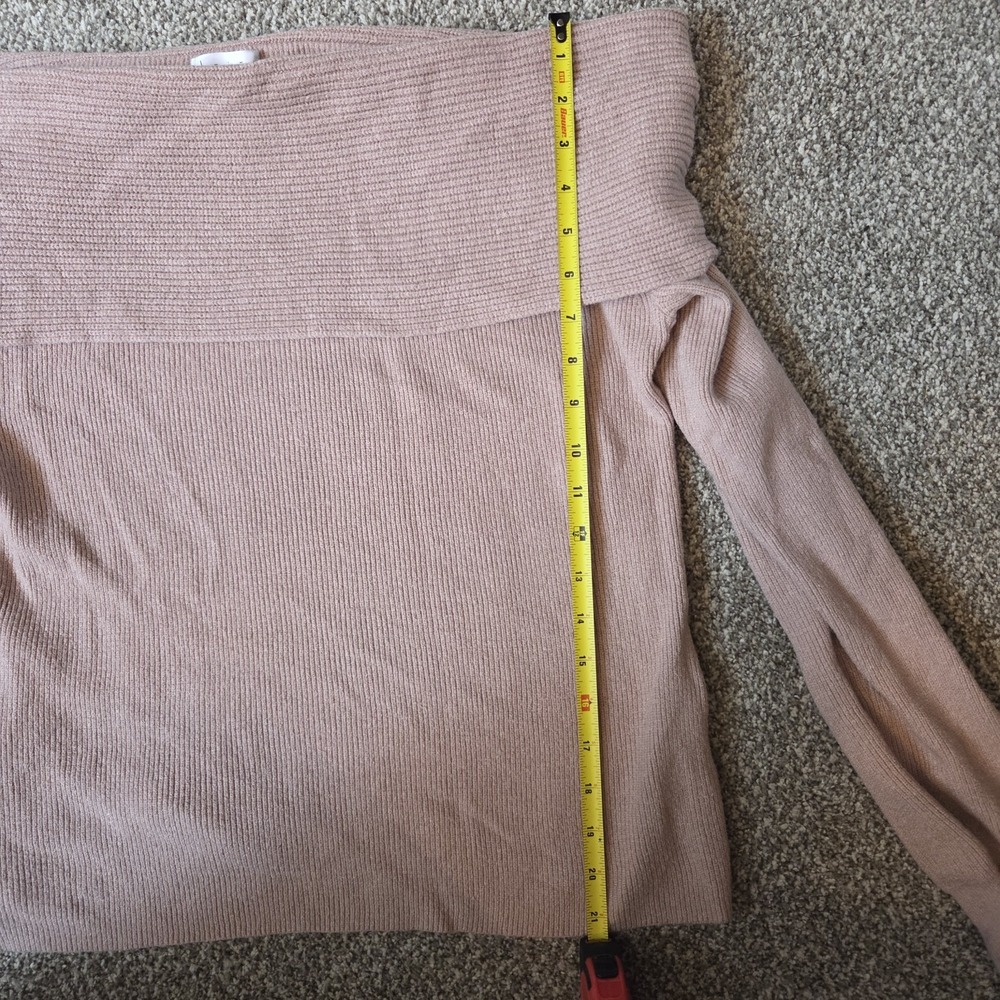 Nordstrom Leith Women's Sweater Off The Shoulder Long Sleeve Size 1X Light‎ Pink - Picture 6 of 7